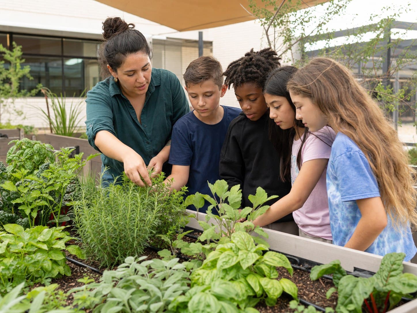 Conceptual outdoor edible-garden learning activity